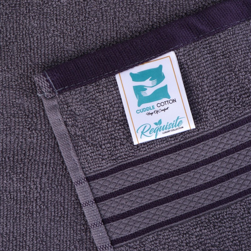 Cuddle Cotton Requisite Hand Towel Set of 2, 40 cm x 60 cm, 400 GSM, Sleek Grey 100% Cotton