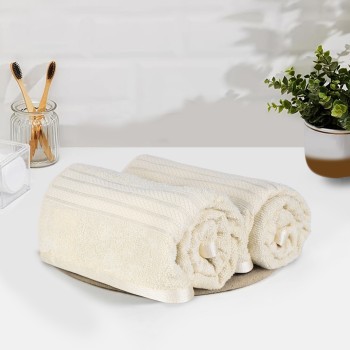 Cuddle Cotton Requisite Hand Towel Set of 2, 40 cm x 60 cm, 400 GSM, Sunshine Yellow 100% Cotton