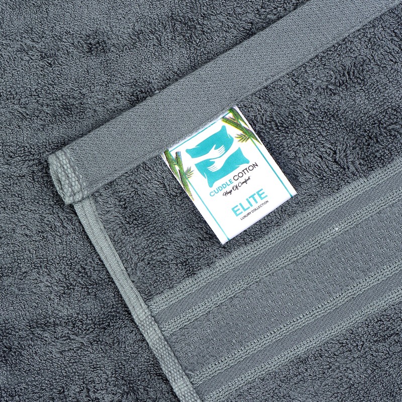Cuddle Cotton Elite Bath Towel, 75 x 150 cm, 580 GSM, Wave Design, Carbon Grey Cuddle Cotton Elite Bath Towel, 75 x 150 cm, 580 GSM, Wave Design, Carbon Grey