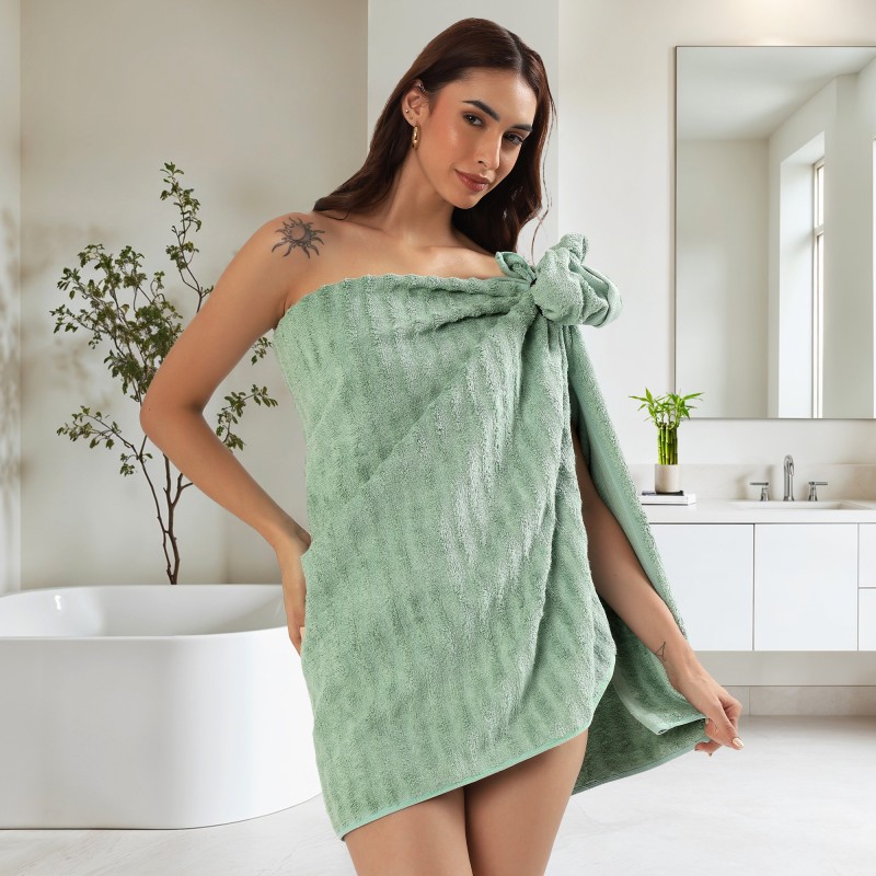 Cuddle Cotton Elite Bath Towel, 75 x 150 cm, Wave Design, Saga Green Cuddle Cotton Elite Bath Towel, 75 x 150 cm, Wave Design, Saga Green