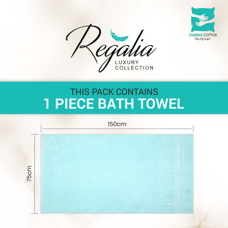 Cuddle Cotton Regalia Zero Twist Bath Towel, 600 GSM, 75 cm x 150 cm, Arctic Blue Cuddle Cotton Regalia Zero Twist Bath Towel, 600 GSM, 75 cm x 150 cm, Arctic Blue