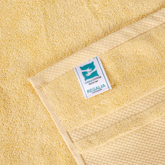 Cuddle Cotton Regalia Zero Twist Bath Towel, 600 GSM, 75 cm x 150 cm, Lemon Yellow Cuddle Cotton Regalia Zero Twist Bath Towel, 600 GSM, 75 cm x 150 cm, Lemon Yellow