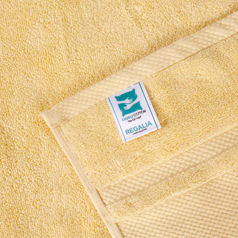 Cuddle Cotton Regalia Zero Twist Bath Towel, 600 GSM, 75 cm x 150 cm, Lemon Yellow Cuddle Cotton Regalia Zero Twist Bath Towel, 600 GSM, 75 cm x 150 cm, Lemon Yellow