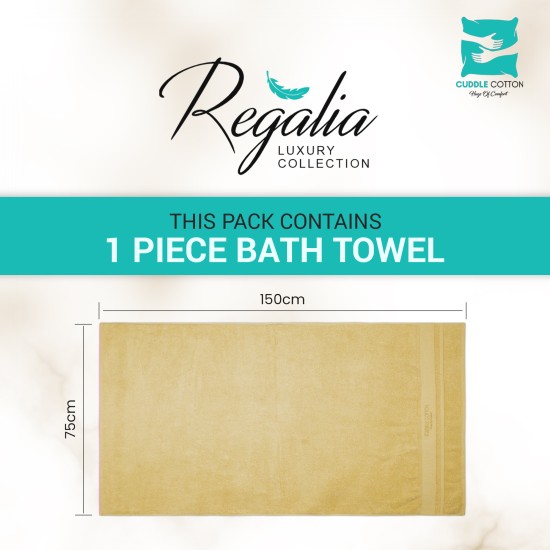 Cuddle Cotton Regalia Zero Twist Bath Towel, 600 GSM, 75 cm x 150 cm, Lemon Yellow Cuddle Cotton Regalia Zero Twist Bath Towel, 600 GSM, 75 cm x 150 cm, Lemon Yellow