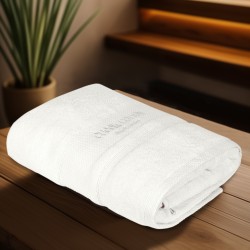 Cuddle Cotton Regalia Zero Twist Bath Towel, 600 GSM, 75 cm x 150 cm, Pearl White