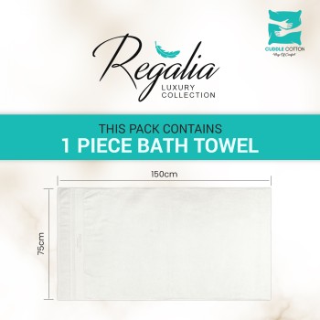 Cuddle Cotton Regalia Zero Twist Bath Towel, 600 GSM, 75 cm x 150 cm, Pearl White Cuddle Cotton Regalia Zero Twist Bath Towel, 600 GSM, 75 cm x 150 cm, Pearl White