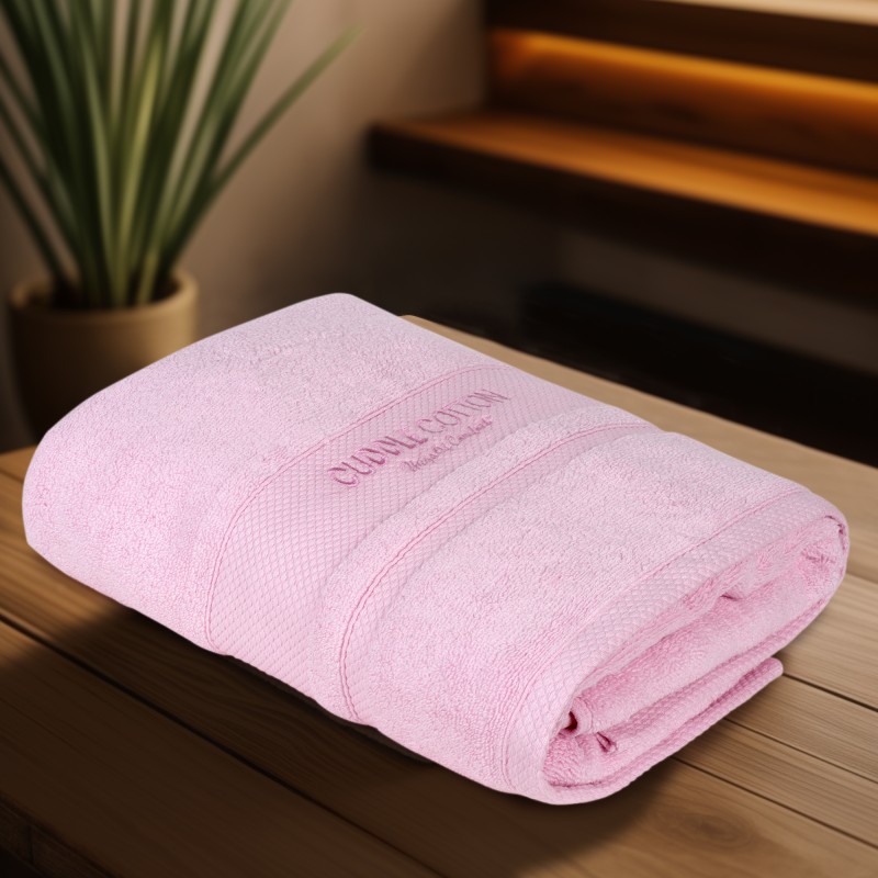 Cuddle Cotton Regalia Zero Twist Bath Towel, 600 GSM, 75 cm x 150 cm, Rose Pink Cuddle Cotton Regalia Zero Twist Bath Towel, 600 GSM, 75 cm x 150 cm, Rose Pink