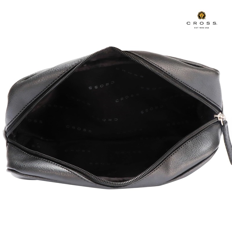 CROSS Lukas Black Travel Friendly Pouch for Accessories|Vegan Leather Waterproof Kit for Travel Essentials CROSS Lukas Black Travel Friendly Pouch for Accessories|Vegan Leather Waterproof Kit for Travel Essentials