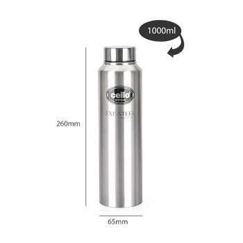 Cello Crysta Stainless Steel Bottle 1000ml Cello Crysta Stainless Steel Bottle 1000ml