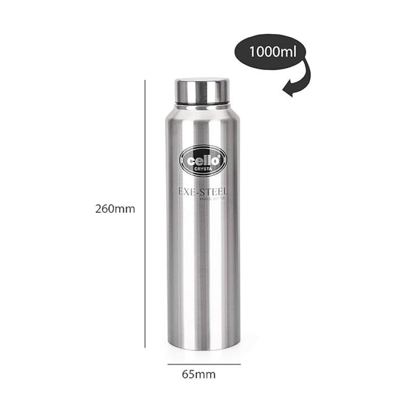 Cello Crysta Stainless Steel Bottle 1000ml Cello Crysta Stainless Steel Bottle 1000ml