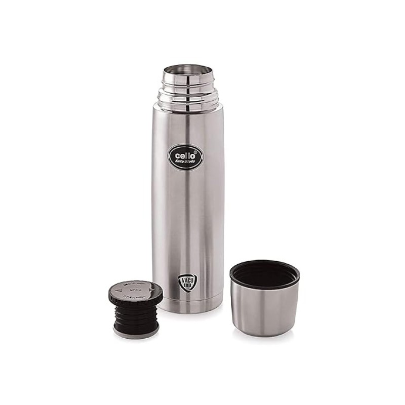 Cello Easy Style Stainless Steel Flask, 350ml, Silver Cello Easy Style Stainless Steel Flask, 350ml, Silver