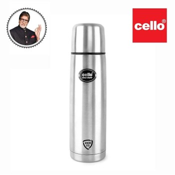 Cello Easy Style Stainless Steel Flask, 350ml, Silver Cello Easy Style Stainless Steel Flask, 350ml, Silver