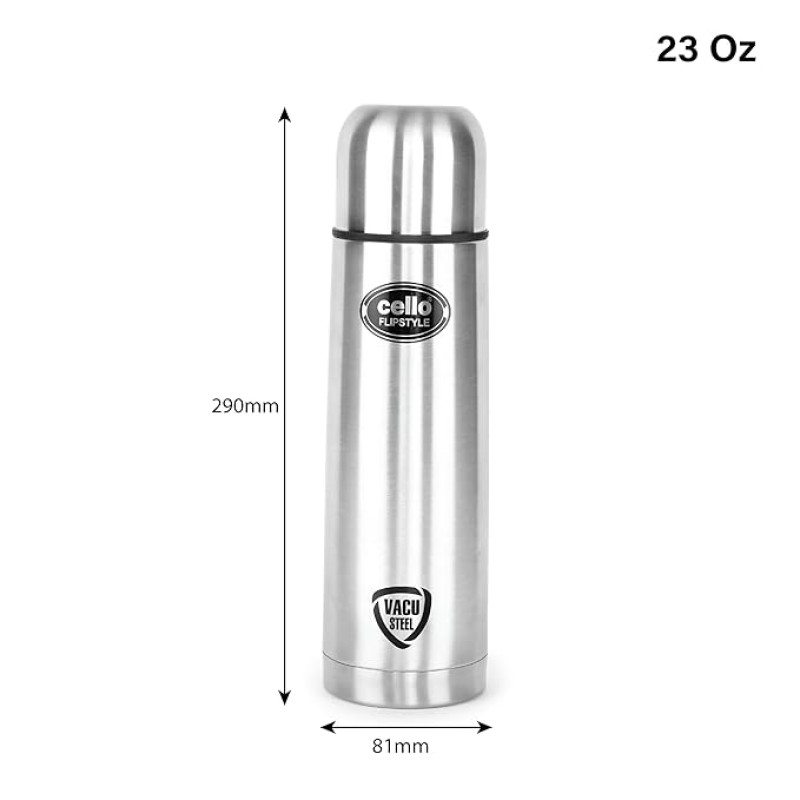 Cello Flipstyle Stainless Steel Vacuum Insulated Flask with Jacket 500ml Cello Flipstyle Stainless Steel Vacuum Insulated Flask with Jacket 500ml
