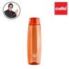 Cello H2O Octa 1 Litre Water Bottle, Orange - Plastic Cello H2O Octa 1 Litre Water Bottle, Orange - Plastic