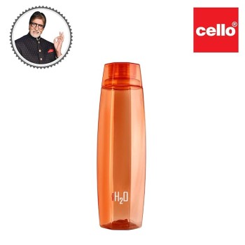 Cello H2O Octa 1 Litre Water Bottle, Orange - Plastic Cello H2O Octa 1 Litre Water Bottle, Orange - Plastic