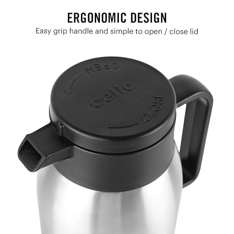 Cello Livia Stainless Steel Carafe, 500ml, Silver Cello Livia Stainless Steel Carafe, 500ml, Silver