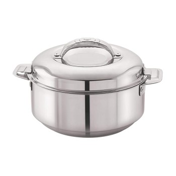Cello Maxima Stainless Steel Double Walled Casserole, Insulated, 1350ml, 1 Unit, Silver,Solid