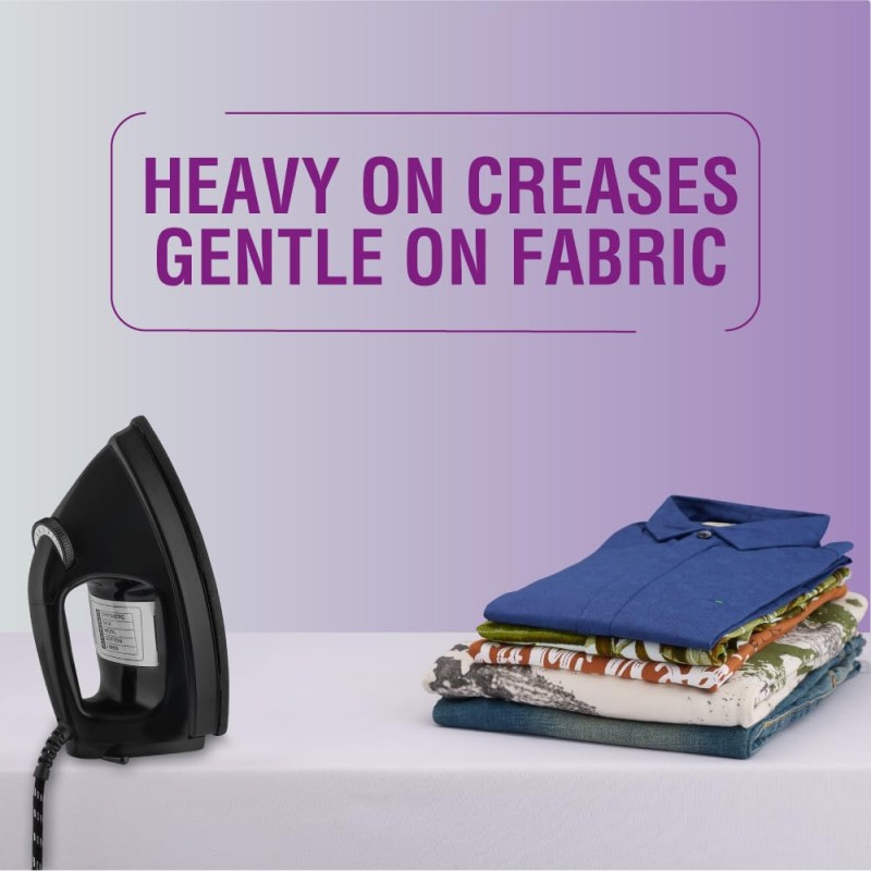 USHA EI 3710 Primora 2 KG Heavy Weight Dry Iron| 1100W| Non-stick Dual Coated Sole Plate For Easy Gliding & Long Life| 1.8 m Long Cord| Dual Layer Safety | 2 Years Warranty