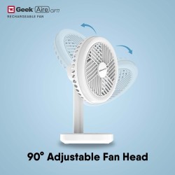 Geek Aire GF11 Portable Fan, 3 Adjustable Wind Speeds , White 2-IN-1