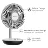 Geek Aire GF5 Portable fan | 1 Year Warranty | Table fan High Speed | 5200 mAh Battery | Rechargeable fan, Mini fan, Charging fan, Hand fan, High Speed, USB fan (White - 6 Inch)