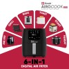 Geek Airocook Aura 5 Litre Digital Air fryer With 8 Preset Menu - Air Fry, Grill, Toast, Roast & Bake | Oil Free Cooking | Recipe book, 1500W, Black Geek Airocook Aura 5 Litre Digital Air fryer With 8 Preset Menu - Air Fry, Grill, Toast, Roast & Bake | Oil Free Cooking | Recipe book, 1500W, Black