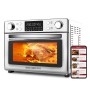 Geek Airocook Digix 30L Electric Air Fryer Oven|Digital Display|12 Preset Menu-Toast,Bake,Grill,Air Fry,Rotisserie,Dehydration and Reheat|7 Accessories(Stainless Steel,Silver,1700W)30 Liter