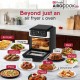 Geek AiroCook Helix 12 Litres Air fryer, 12 Preset Menus, 8-in-1 Digital Touch Oven with Airfry, Bake, Rotisserie, Grill, Toast, Broil, Dehydrate & Keep warm, Recipe Book|8 Accessories(1700W)Grey