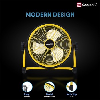 Geek Aire CF3SL Table Fan | 1 Year Warranty | 6000 mAh Rechargeable Fan, Portable Fan, Mini Fan, Small Fan, Charging Fan, BLDC Table Fan, 360� Rotation, Battery Operated, 11 Inches - Yellow & Black Geek Aire CF3SL Table Fan | 1 Year Warranty | 6000 mAh Rechargeable Fan, Portable Fan, Mini Fan, Small Fan, Charging Fan, BLDC Table Fan, 360� Rotation, Battery Operated, 11 Inches - Yellow & Black