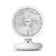 Geek Aire GF6 8 Inch Rechargeable Mini Table Fan with LED Light | Portable, Oscillating & Small Size | Capacitive Touch Control | 4000 mAh Battery | For Travel, Home & Office (White)