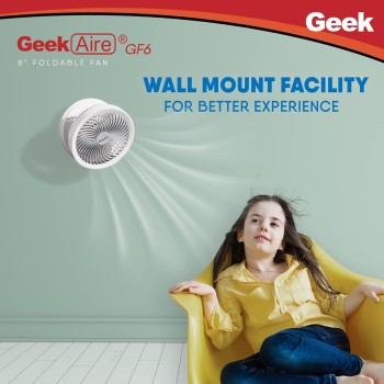 Geek Aire GF6 8 Inch Rechargeable Mini Table Fan with LED Light | Portable, Oscillating & Small Size | Capacitive Touch Control | 4000 mAh Battery | For Travel, Home & Office (White) Geek Aire GF6 8 Inch Rechargeable Mini Table Fan with LED Light | Portable, Oscillating & Small Size | Capacitive Touch Control | 4000 mAh Battery | For Travel, Home & Office (White)