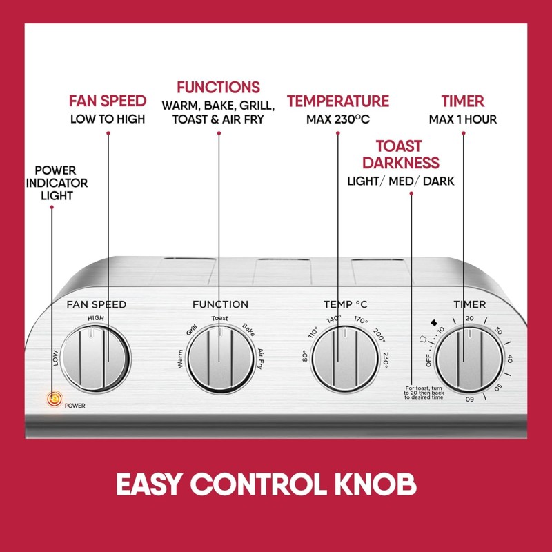 Geek Airocook Acis 14 Litre Electric Air Fryer Oven With 5 Preset Functions - Toasting, Baking, Grilling, Air Fry & Warming, Comes With Free Recipe Book & 5 Accessories (1250 Watts), 14 Liter, Silver Geek Airocook Acis 14 Litre Electric Air Fryer Oven With 5 Preset Functions - Toasting, Baking, Grilling, Air Fry & Warming, Comes With Free Recipe Book & 5 Accessories (1250 Watts), 14 Liter, Silver