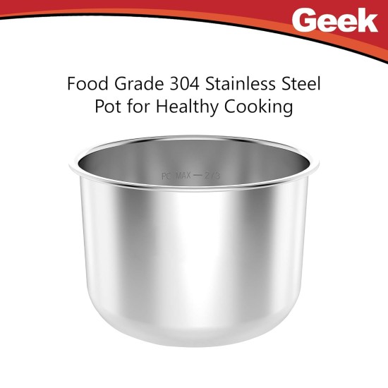 Geek Robocook Compatible Stainless Steel Inner Cooking Pot, 5 liters