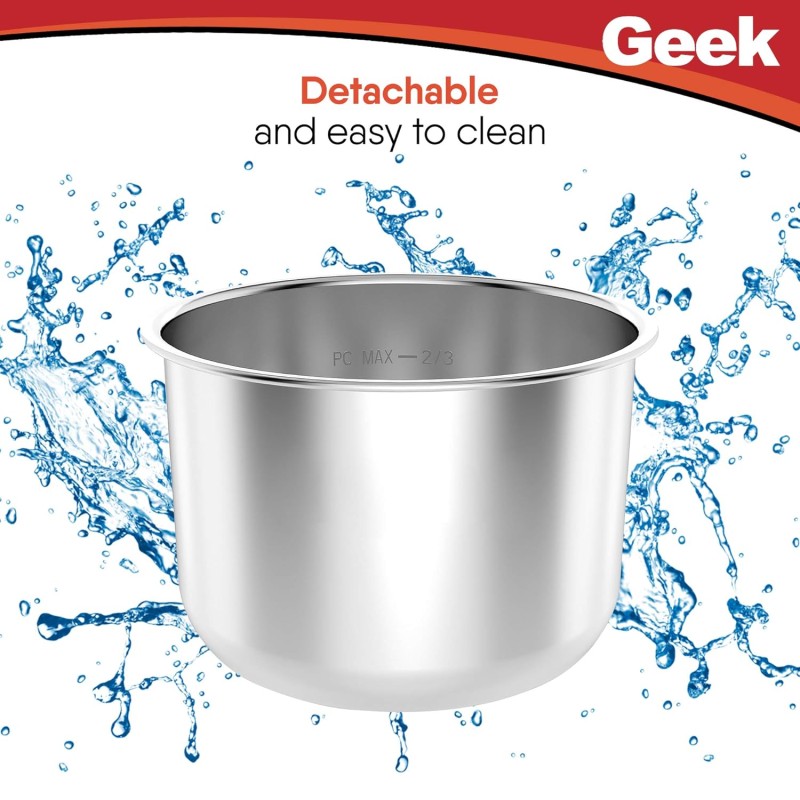 Geek Robocook Compatible Stainless Steel Inner Cooking Pot, 5 liters Geek Robocook Compatible Stainless Steel Inner Cooking Pot, 5 liters