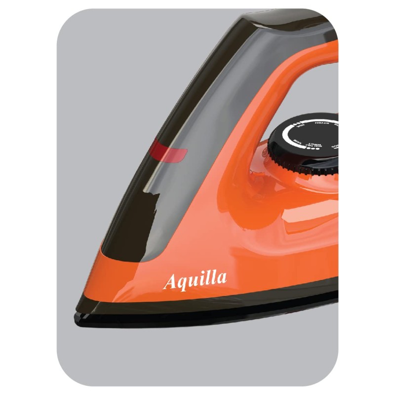 Havells Dry Iron Aquilla 1000W | Iron Press German Technology | Non Sick Coated Sole Plate | Shock Proof Body | 2 Yr Manufacturer Warranty (Orange/Black)