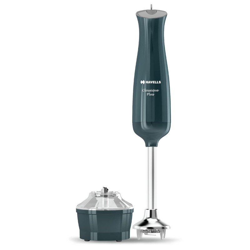 Havells Classique Plus Hand Blender with Attachment 300 watts Motor and 2 Year Warranty, Cyan