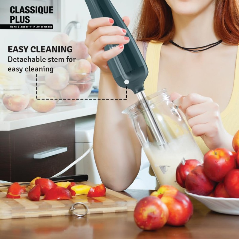 Havells Classique Plus Hand Blender with Attachment 300 watts Motor and 2 Year Warranty, Cyan