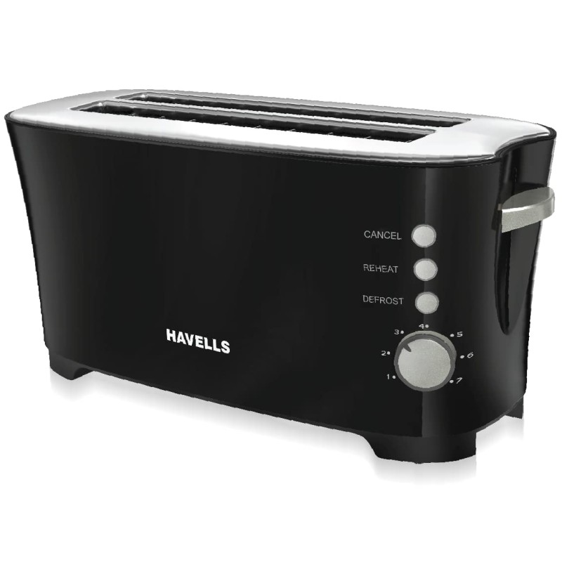Havells Feasto 4S Pop Toaster - 1350 Watts (Black_Free Size)