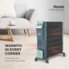 Havells Hestio 15 Wave Fin OFR 2900 Watt with 3 Heat Setting 1000W/1500W/2500W and PTC Heater 400W (Blue and Black)