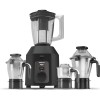 Havells HexoPlus 1100 watts 4 Jar Mixer Grinder I 2.5 Kg Double Ball Bearing Copper Motor I 22000 RPM I 100 Minutes Run Time I Metal Teeth Coupler and Jar Base I Polycarbonate Jar, Lids with Lock(black)