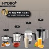 Havells Hydro Plus 1000 watt 4 Jar Mixer Grinder with Ball Bearing Motor, 22000 RPM, Wider mouth Stainless Steel Jar, Hands Free operation, SS-304 Grade Blade and 2 Yr Manufacturer Warranty