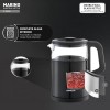 Havells MARINO Low Noise Glass Electric Kettle 1L|1200W Borosilicate Glass inner and Cool Touch Outer Body| Detachable LID|304 Rust Resistant SS Base|2 Yr Manufacturer Warranty (Black)