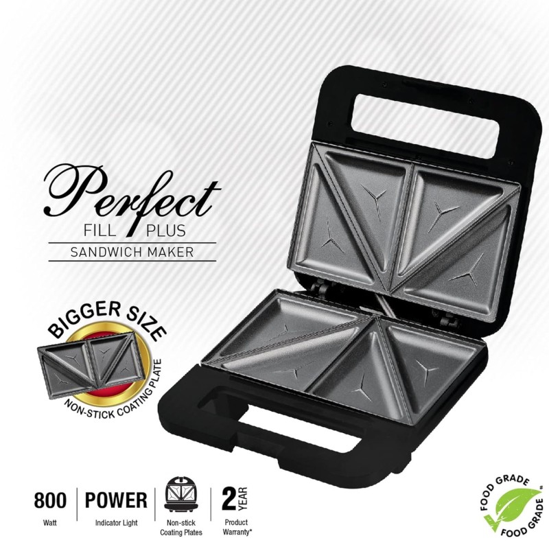Havells Perfect Fill Plus Sandwich Maker(Black), 800 Watts