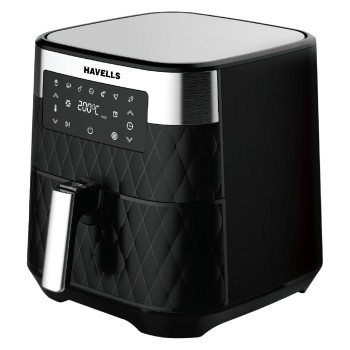 Havells Air Fryer Prolife LUXURIA with 5.5L Capacity | Digital Touch Panel | Auto On/Off | 60 Min Timer | Up to 200'c temperature control | 1700 Watt & 2 year warranty | Black Havells Air Fryer Prolife LUXURIA with 5.5L Capacity | Digital Touch Panel | Auto On/Off | 60 Min Timer | Up to 200'c temperature control | 1700 Watt & 2 year warranty | Black