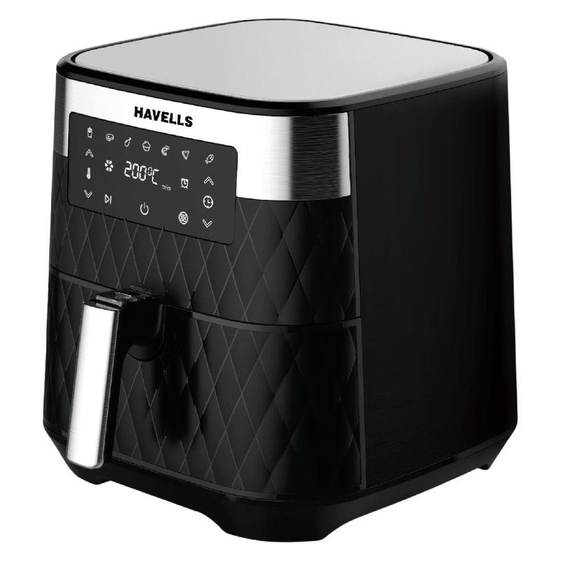 Havells Air Fryer Prolife LUXURIA with 5.5L Capacity | Digital Touch Panel | Auto On/Off | 60 Min Timer | Up to 200'c temperature control | 1700 Watt and 2 year warranty | Black