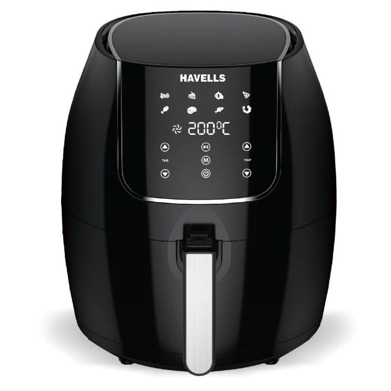 Havells Air Fryer Prolife Magna With 6.5L Capacity With Aero Crisp Technology|Digital Touch Panel|8 Pre- Set Menu|60 Min Timer|Up To 200'C Temperature Control|1700 Watt and 2 Year Warranty, black