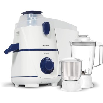 Havells Rigo Juicer Mixer Grinder, 500 Watt, 2 Jars (White and Navy Blue ) Havells Rigo Juicer Mixer Grinder, 500 Watt, 2 Jars (White and Navy Blue )