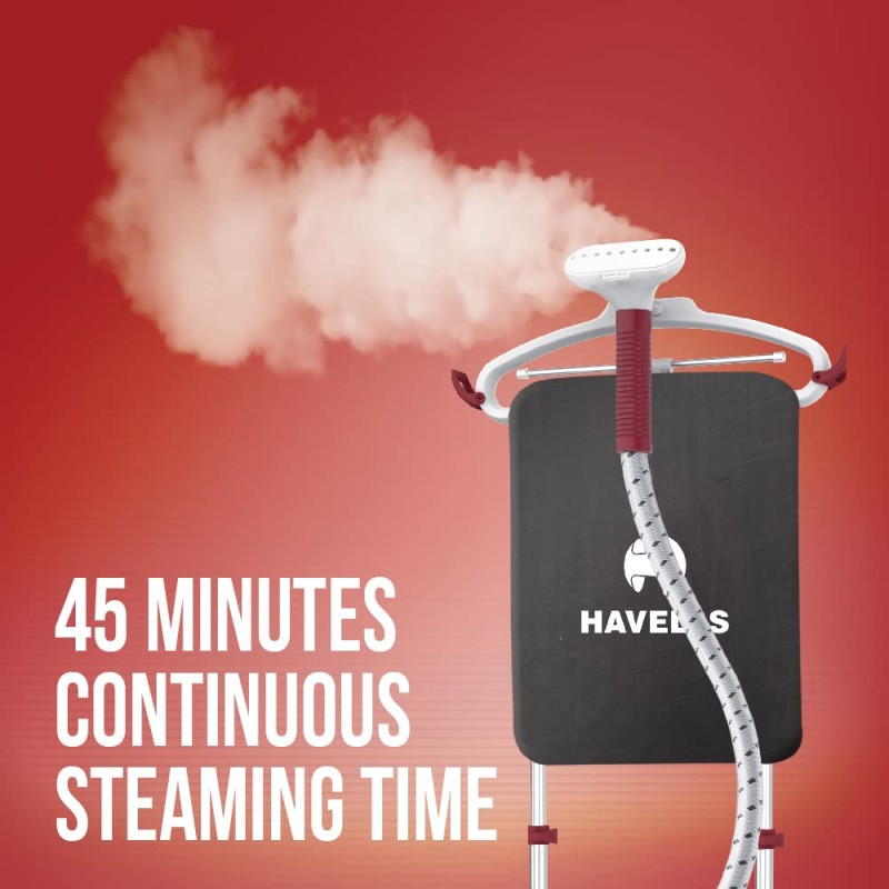 Havells Steamo 1800 Watt Garment Steamer (Red and White) (Ghggsbtr180), 1800 Watt