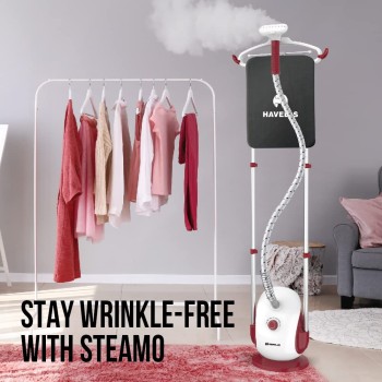 Havells Steamo 1800 Watt Garment Steamer (Red & White) (Ghggsbtr180), 1800 Watt
