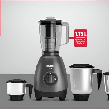 Havells Zello 4 Jar 750 watt Mixer Grinder with 1.75Ltr Polycarbonate Jar with Fruit Filter, 21000 RPM, Overload Protector, 2 Yr Product & 5 Yr Motor Warranty (Grey) Havells Zello 4 Jar 750 watt Mixer Grinder with 1.75Ltr Polycarbonate Jar with Fruit Filter, 21000 RPM, Overload Protector, 2 Yr Product & 5 Yr Motor Warranty (Grey)
