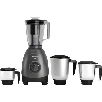 Havells Zello 4 Jar 750 watt Mixer Grinder with 1.75Ltr Polycarbonate Jar with Fruit Filter, 21000 RPM, Overload Protector, 2 Yr Product & 5 Yr Motor Warranty (Grey)